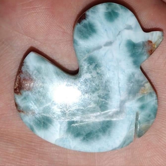 ✨🦆 Larimar Duck Carving Rare Duck Shaped Crystals Authentic Larimer ⭐ - Picture 4 of 5